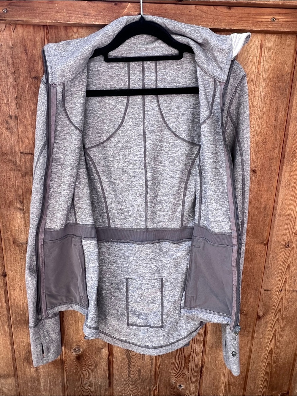 lululemon athletica Heather Gray Peplum Track Jacket - Picture 9 of 14